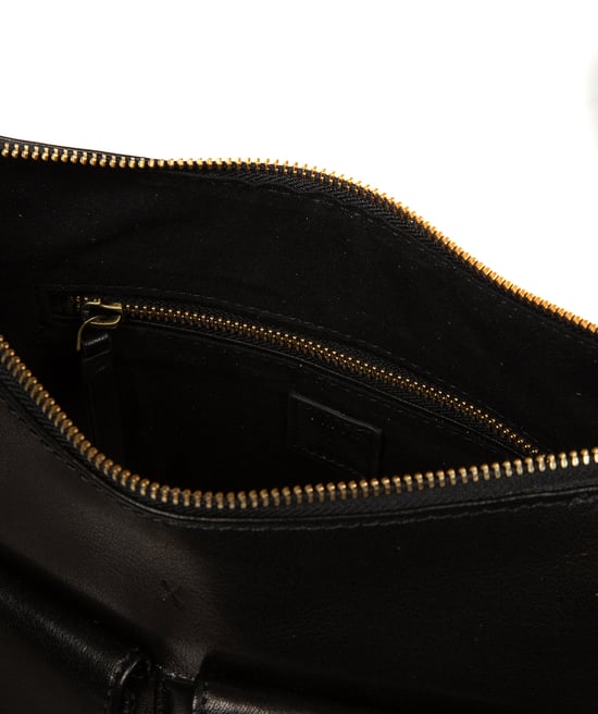 'Antonia' Black Leather Backpack - Image 3