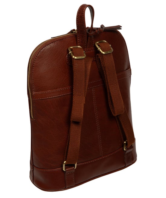 'Antonia' Conker Brown Leather Backpack - Image 2