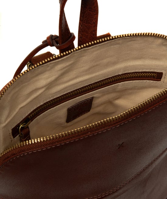 'Antonia' Conker Brown Leather Backpack - Image 3
