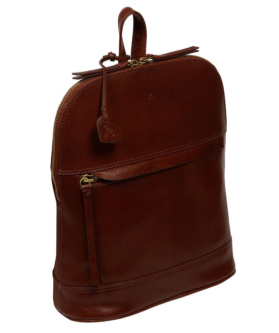 'Antonia' Conker Brown Leather Backpack - Image 4