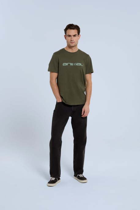 'Classico' Men's Cotton T-Shirt Short Sleeve Breathable Casual Summer Tee Khaki - Image 3