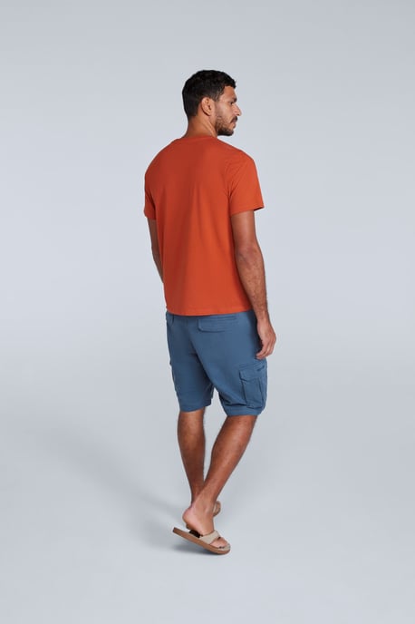 'Classico' Men's Cotton T-Shirt Short Sleeve Breathable Casual Summer Tee Rust - Image 4