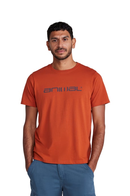 'Classico' Men's Cotton T-Shirt Short Sleeve Breathable Casual Summer Tee Rust - Image 5