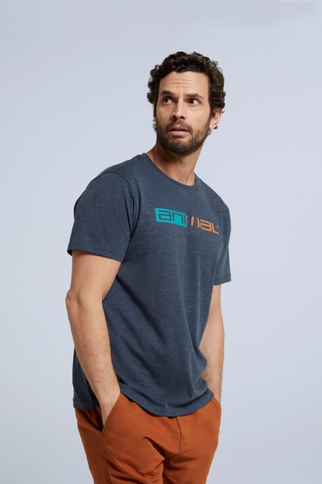 'Jacob' Men's Cotton T-Shirt Comfy Beach Summer Casual Tee Navy - Image 1
