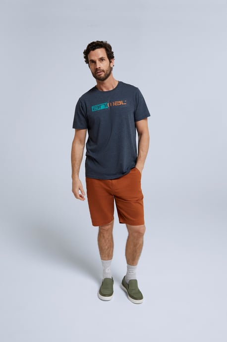 'Jacob' Men's Cotton T-Shirt Comfy Beach Summer Casual Tee Navy - Image 2