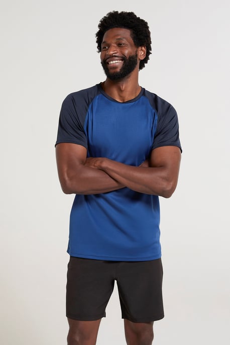 'Endurance' Men's T-Shirt Breathable Quick Dry UPF50 Sun Protection Tee Blue/Navy - Image 3