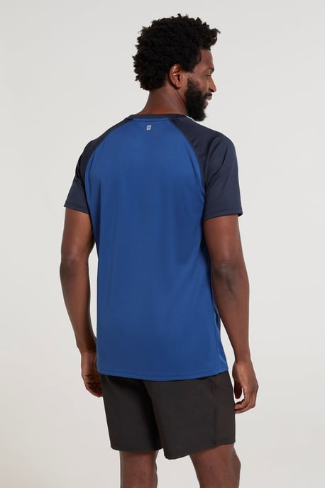 'Endurance' Men's T-Shirt Breathable Quick Dry UPF50 Sun Protection Tee Blue/Navy - Image 4