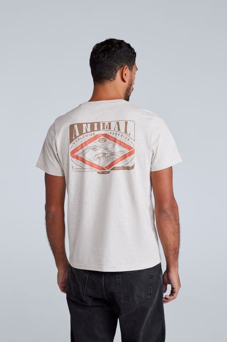 'Jacob' Men's Cotton T-Shirt Comfy Beach Summer Casual Tee Ecru - Image 2