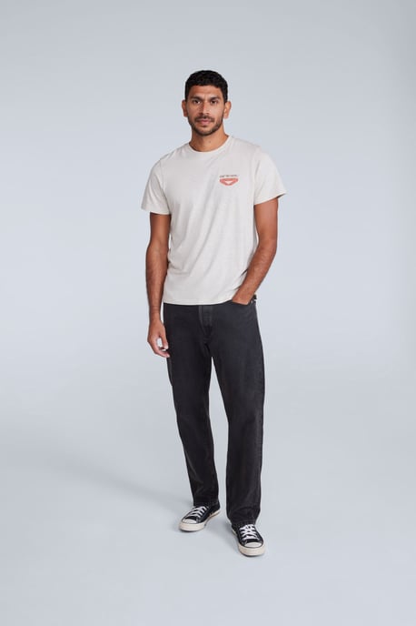 'Jacob' Men's Cotton T-Shirt Comfy Beach Summer Casual Tee Ecru - Image 4