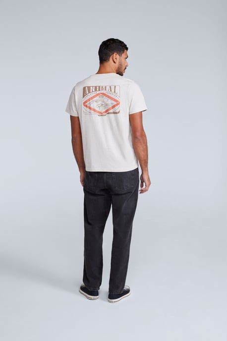 'Jacob' Men's Cotton T-Shirt Comfy Beach Summer Casual Tee Ecru - Image 5
