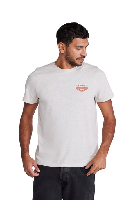 'Jacob' Men's Cotton T-Shirt Comfy Beach Summer Casual Tee Ecru - Image 6
