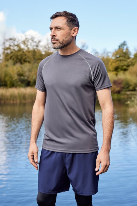 'Endurance' Men's T-Shirt Breathable Quick Dry UPF50 Sun Protection Tee Dark Grey - Image 1