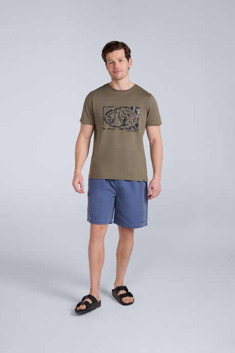 'Jacob' Men's Cotton T-Shirt Comfy Beach Summer Casual Tee Dark Green - Image 2