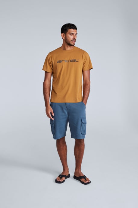 'Classico' Men's Cotton T-Shirt Short Sleeve Breathable Casual Summer Tee Mustard - Image 4