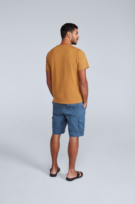 'Classico' Men's Cotton T-Shirt Short Sleeve Breathable Casual Summer Tee Mustard - Image 5