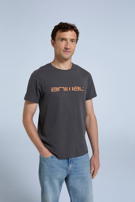 'Classico' Men's Cotton T-Shirt Short Sleeve Breathable Casual Summer Tee Charcoal - Image 4