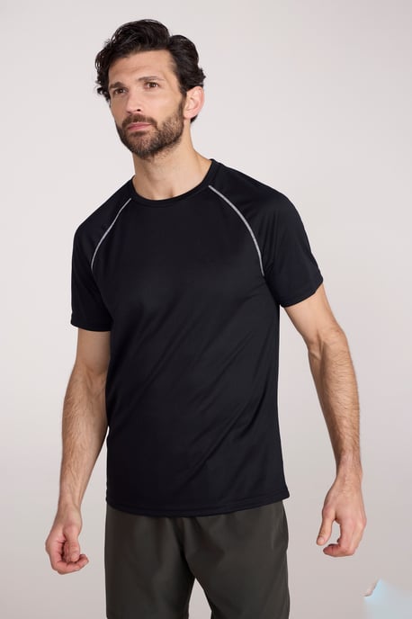 'Endurance' Men's T-Shirt Breathable Quick Dry UPF50 Sun Protection Tee Black - Image 1