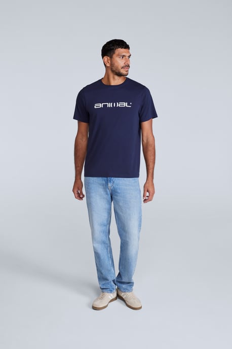 'Classico' Men's Cotton T-Shirt Short Sleeve Breathable Casual Summer Tee Navy - Image 3