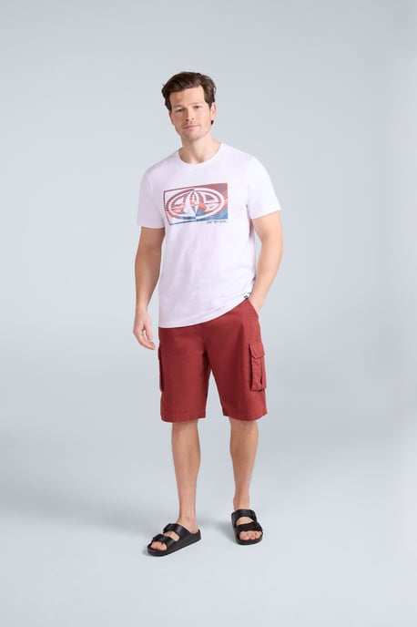 'Jacob' Men's Cotton T-Shirt Comfy Beach Summer Casual Tee White - Image 3