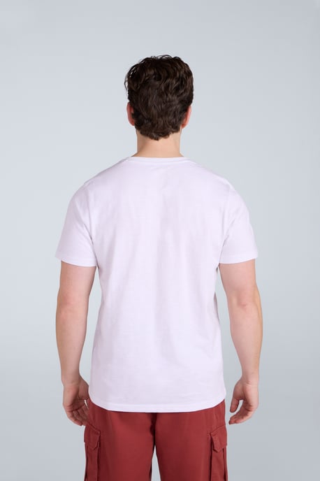 'Jacob' Men's Cotton T-Shirt Comfy Beach Summer Casual Tee White - Image 4