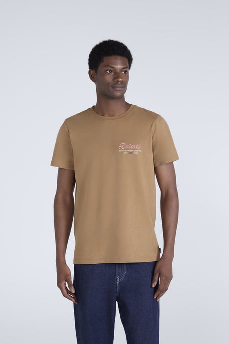 'Jacob' Men's Cotton T-Shirt Comfy Beach Summer Casual Tee Brown - Image 1