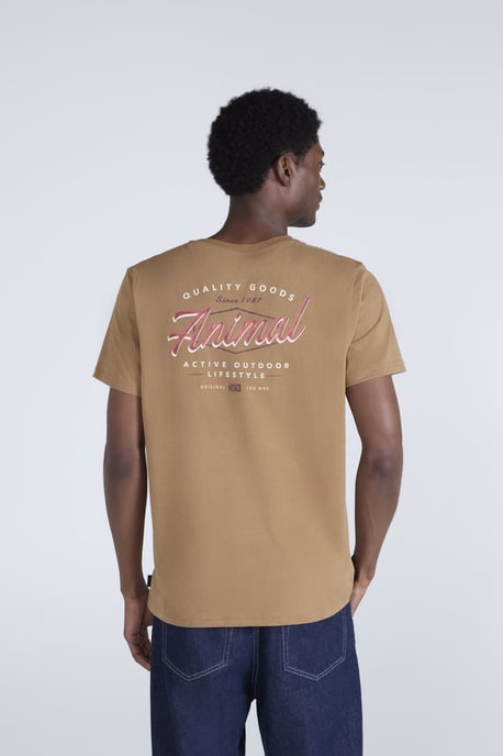'Jacob' Men's Cotton T-Shirt Comfy Beach Summer Casual Tee Brown - Image 2