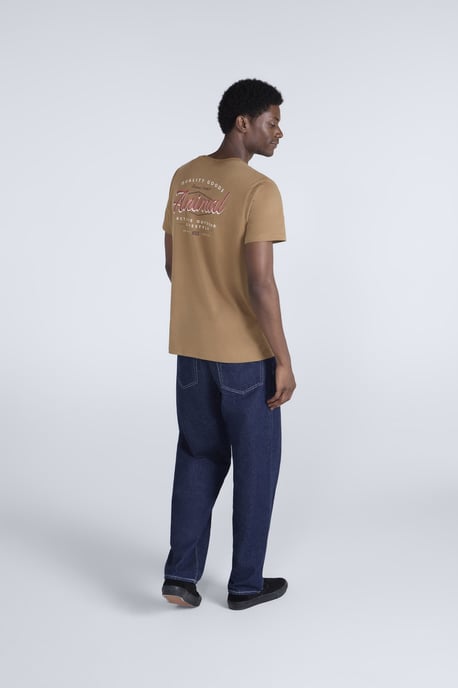 'Jacob' Men's Cotton T-Shirt Comfy Beach Summer Casual Tee Brown - Image 5