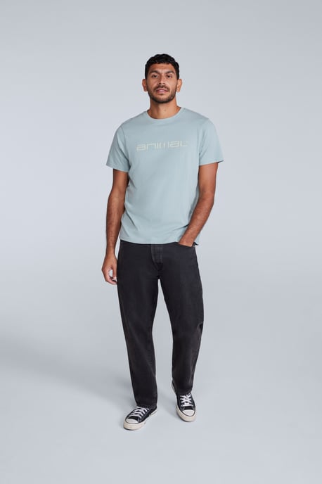 'Classico' Men's Cotton T-Shirt Short Sleeve Breathable Casual Summer Tee Light Blue - Image 3