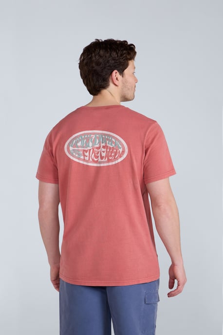 'Jacob' Men's Cotton T-Shirt Comfy Beach Summer Casual Tee Burgundy - Image 2