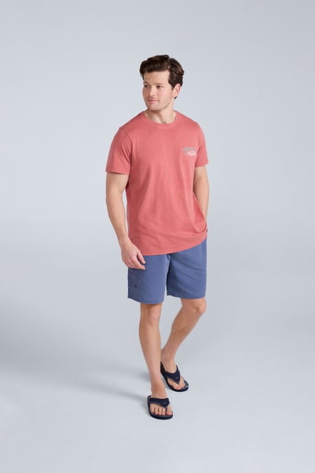 'Jacob' Men's Cotton T-Shirt Comfy Beach Summer Casual Tee Burgundy - Image 3