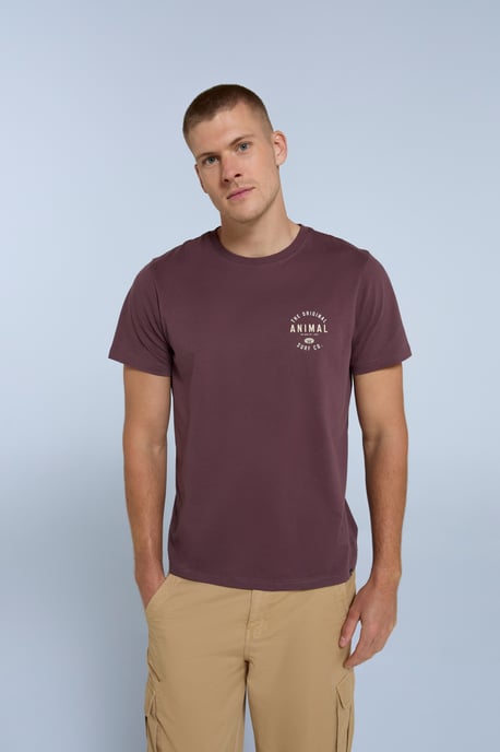 'Jacob' Men's Cotton T-Shirt Comfy Beach Summer Casual Tee Burgundy - Image 3
