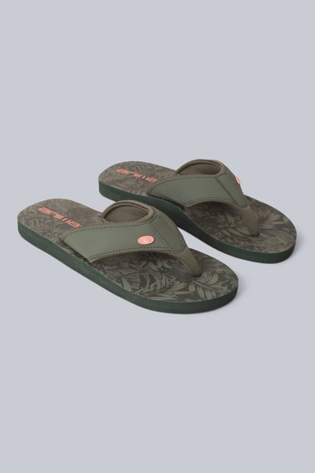 'Swish' Women's Flip Flops with Soft Padded Upper Straps Slip-on Beach Sandals Forest Green - Image 2