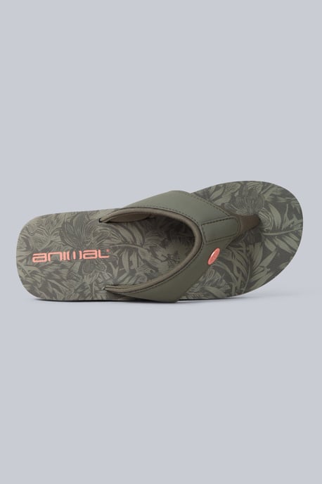 'Swish' Women's Flip Flops with Soft Padded Upper Straps Slip-on Beach Sandals Forest Green - Image 3
