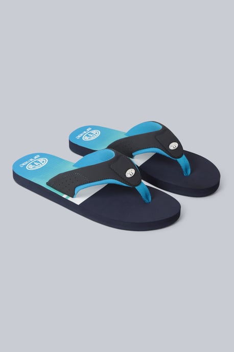 'Jekyl' Men's Flip Flops Lightweight Slip-on Sandals with Soft Padded Upper Straps Blue - Image 2