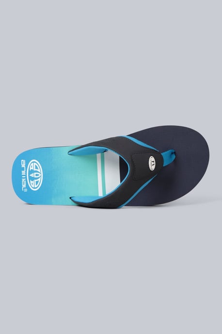 'Jekyl' Men's Flip Flops Lightweight Slip-on Sandals with Soft Padded Upper Straps Blue - Image 3
