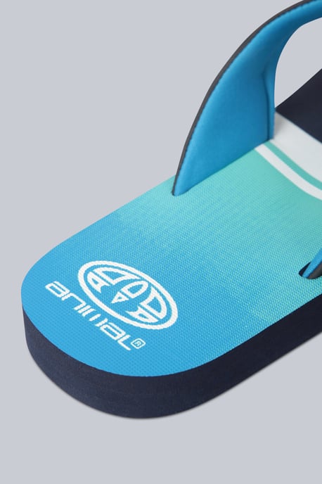 'Jekyl' Men's Flip Flops Lightweight Slip-on Sandals with Soft Padded Upper Straps Blue - Image 6