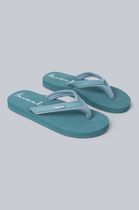 'Swish' Women's Flip Flops with Soft Padded Upper Straps Comfy Slip-on Beach Sandals Pale Green - Image 1