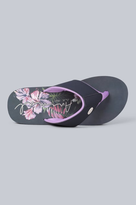 'Swish' Women's Flip Flops with Soft Padded Upper Straps Slip-on Beach Sandals Purple - Image 2