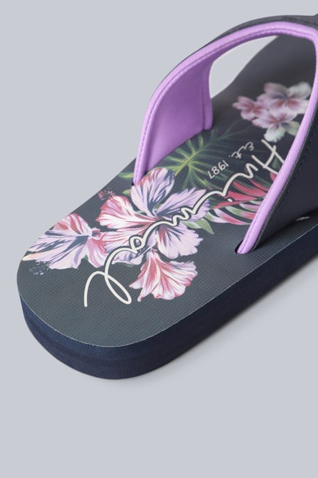 'Swish' Women's Flip Flops with Soft Padded Upper Straps Slip-on Beach Sandals Purple - Image 5