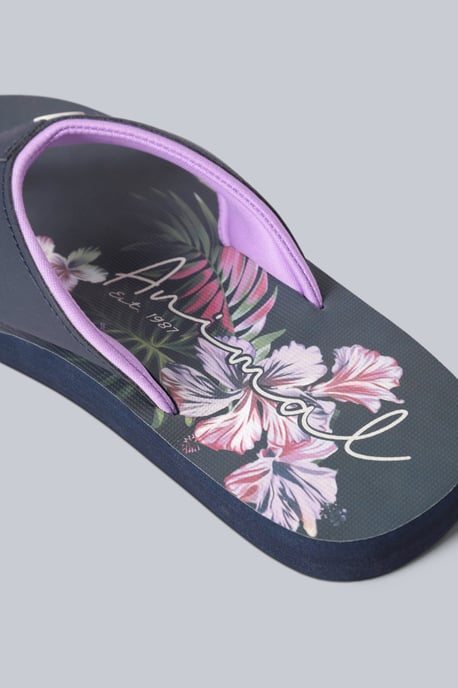 'Swish' Women's Flip Flops with Soft Padded Upper Straps Slip-on Beach Sandals Purple - Image 6