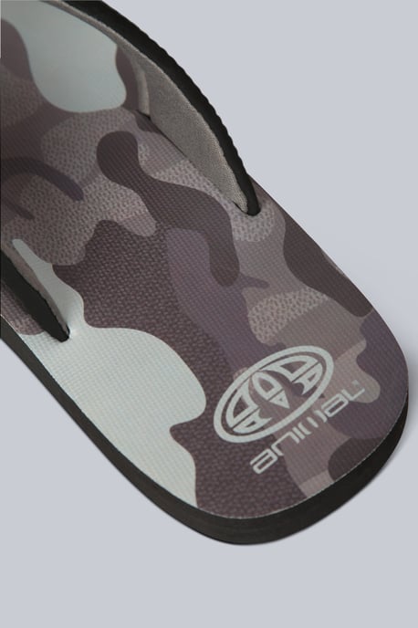 'Jekyl' Men's Flip Flops with Soft Padded Upper straps Slip-on Beach Sandals Outdoors Grey - Image 5