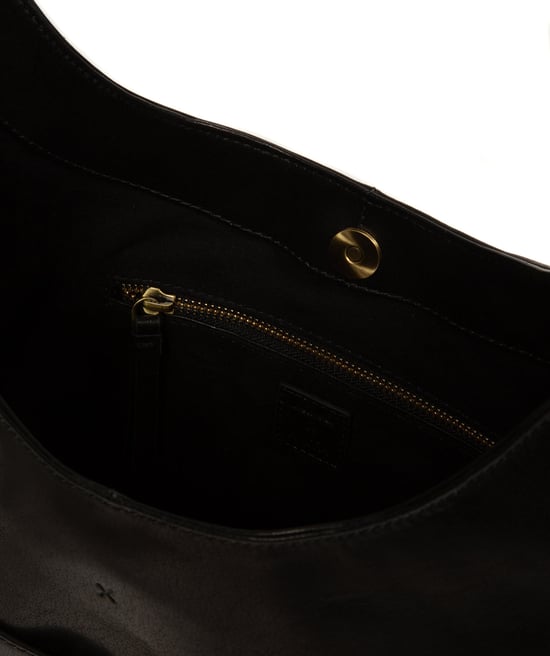 'Giada' Black Leather Tote Bag - Image 4