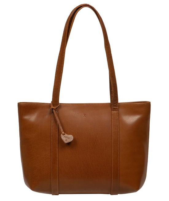 'Ilaria' Dark Tan Leather Tote Bag - Image 1