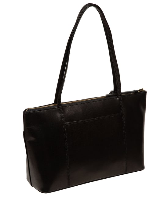 'Carlotta' Black Leather Tote Bag - Image 2