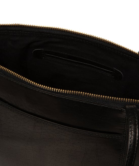 'Carlotta' Black Leather Tote Bag - Image 5