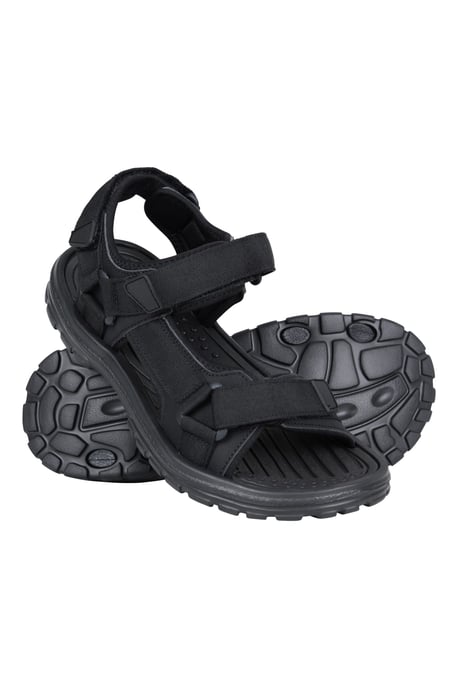 'Crete' Men's Sandals Cushioned Footbed Open Toe Comfy Summer Holiday Shoes Black - Image 1