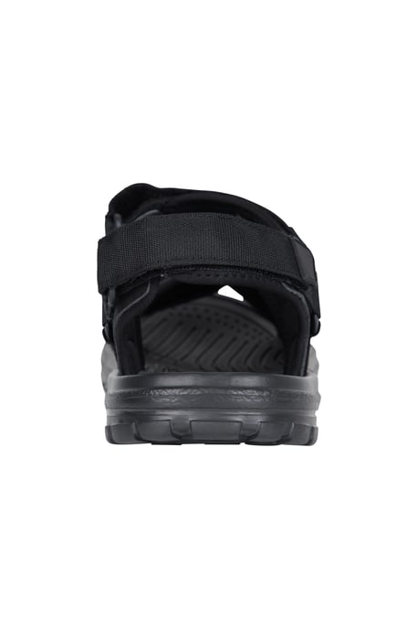 'Crete' Men's Sandals Cushioned Footbed Open Toe Comfy Summer Holiday Shoes Black - Image 3