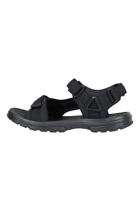 'Crete' Men's Sandals Cushioned Footbed Open Toe Comfy Summer Holiday Shoes Black - Image 4