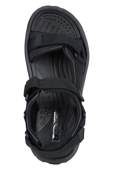 'Crete' Men's Sandals Cushioned Footbed Open Toe Comfy Summer Holiday Shoes Black - Image 5