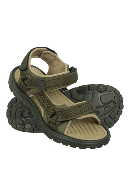 'Crete' Men's Sandals Cushioned Footbed Open Toe Comfy Summer Holiday Shoes Khaki - Image 1